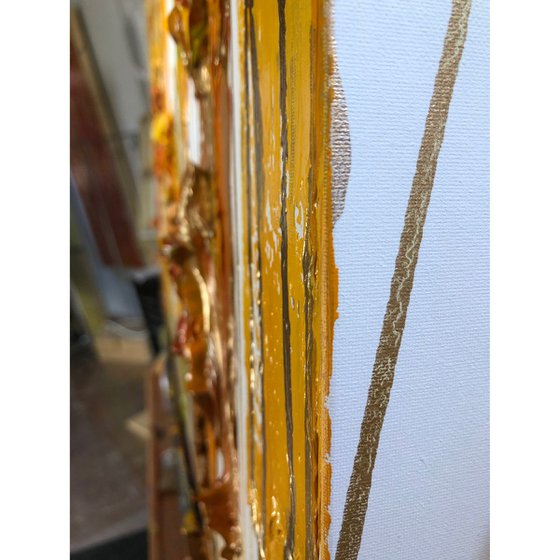 "notes of cumin + pressed green olives + saffron with a marbled melange of meyer lemon + ginger + honey gold" Art of Taste Contemporary Art by Abstract Expressionist Penelope Moore