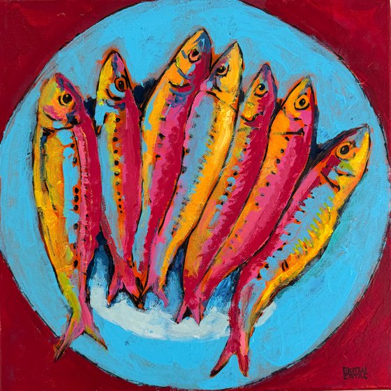 Sardines on Blue