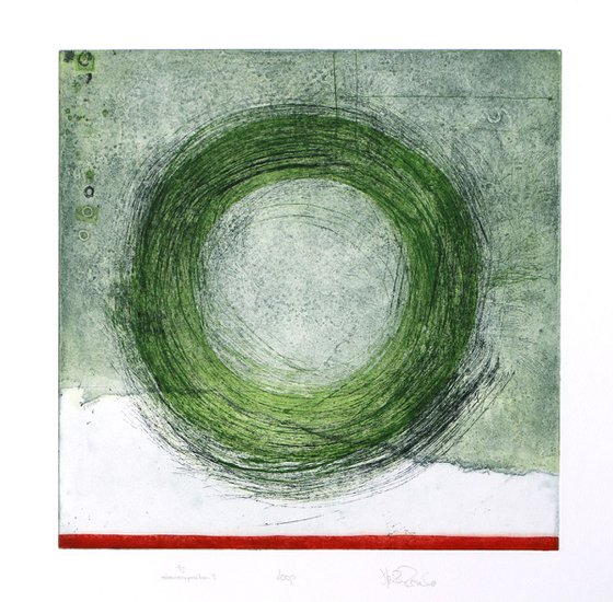 Heike Roesel "Loop" (colour composition 3) fine art etching in edition of 5