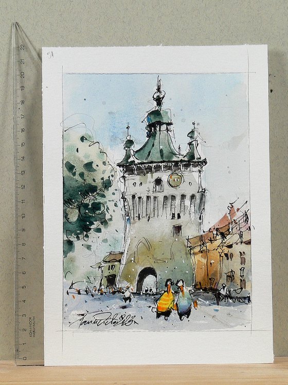 Sighisoara, Watercolor Art