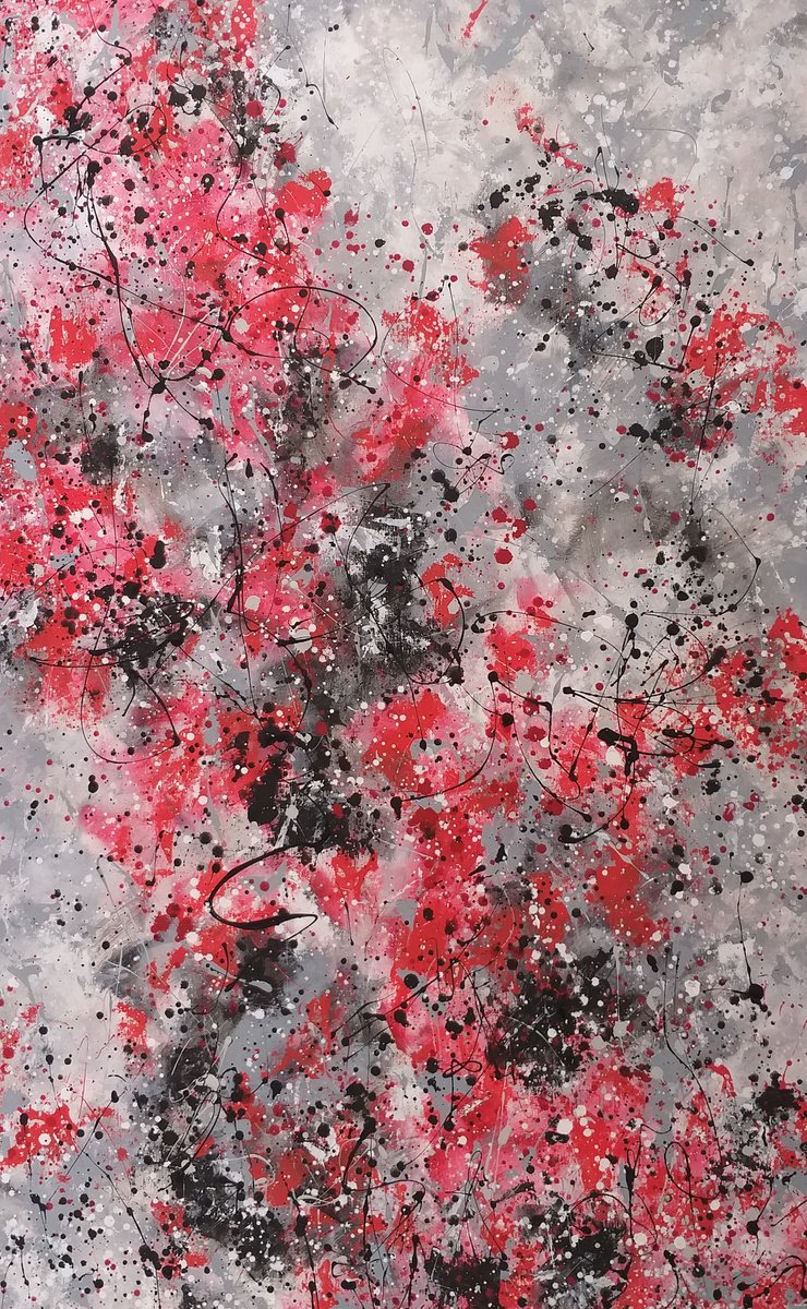 Abstract Acrylic Painting By Max Yaskin, 39 X 63", Abstract On Canvas By M.y., Original Artwork