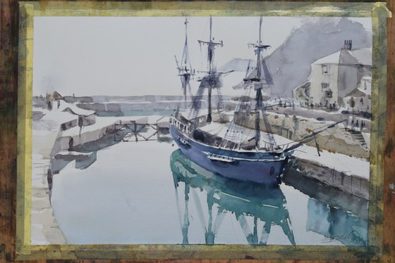 Sailboat in Charlestown harbor