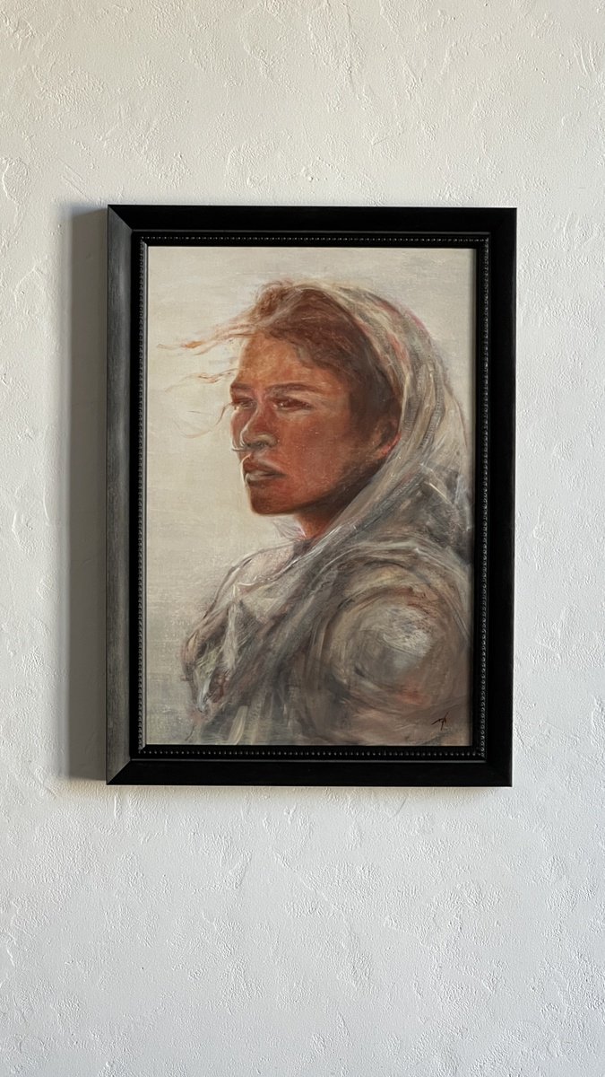 Impressionistic Portrait Oil Painting By Maxence Ma, 16 X 24", Chani