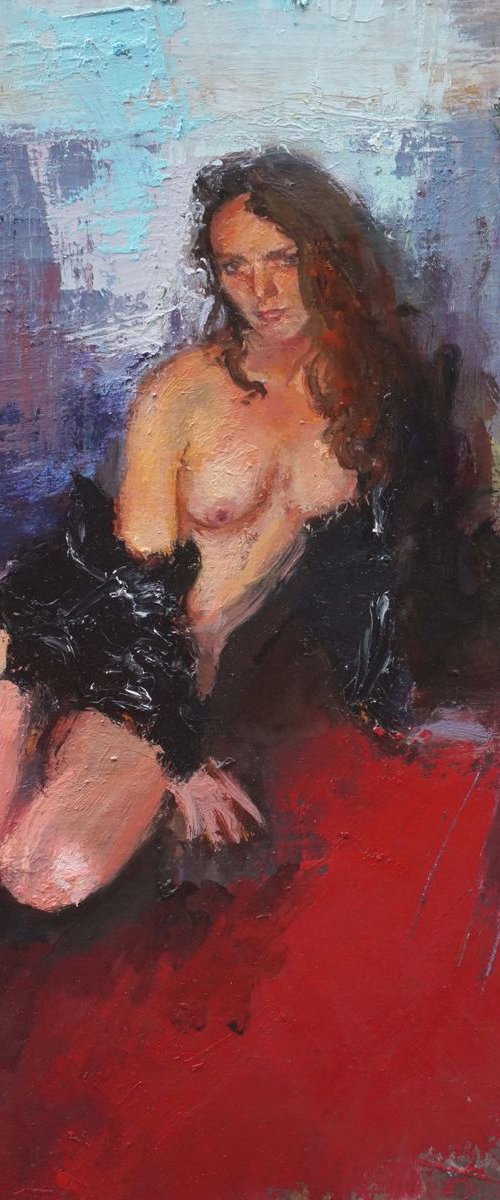 Pauline in black jacket by Manuel Leonardi