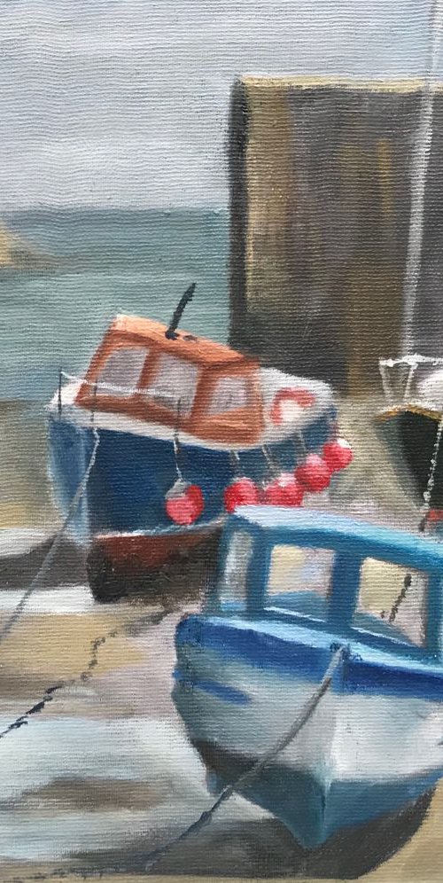 Boats at Low Tide by JANE  DENTON