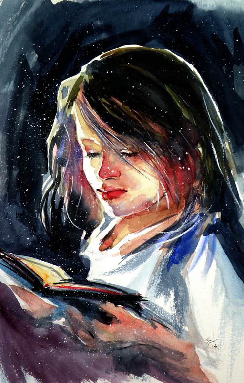 Reading girl by Kovács Anna Brigitta