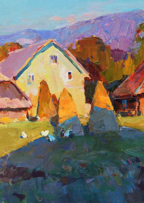 Summer evening in the village by Aleksandr  Kryushyn