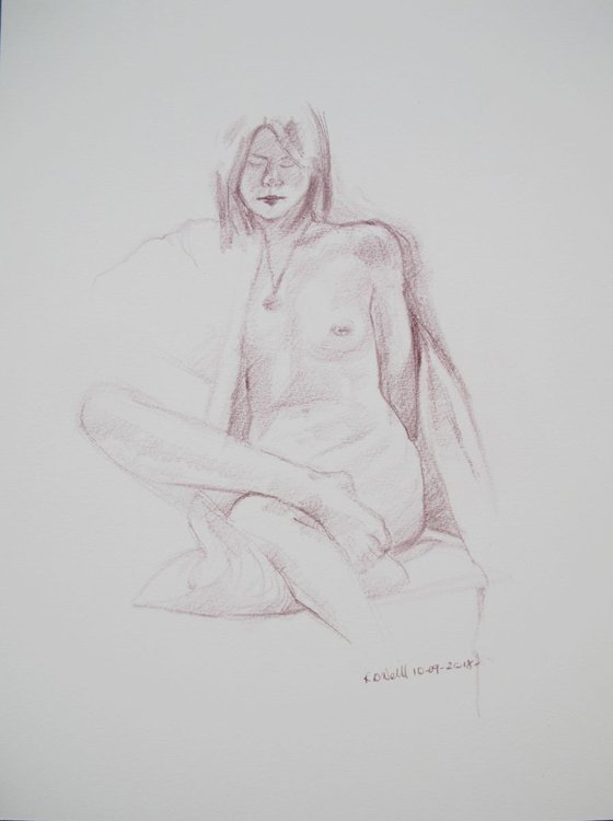 draped female nude