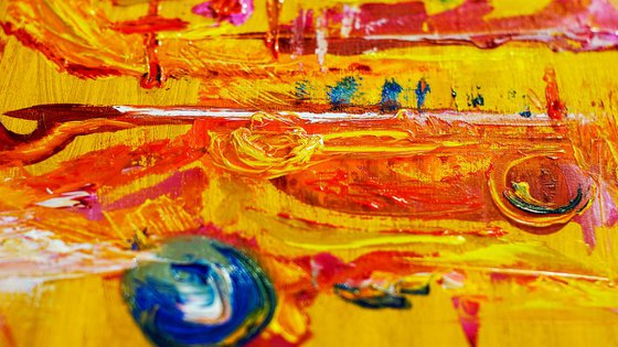 Abstract 10. Colorful Abstract Expressive Oil Painting. Signed, Handmade. Ready to hang Contemporary ART.