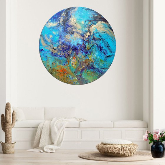 Round abstract painting art