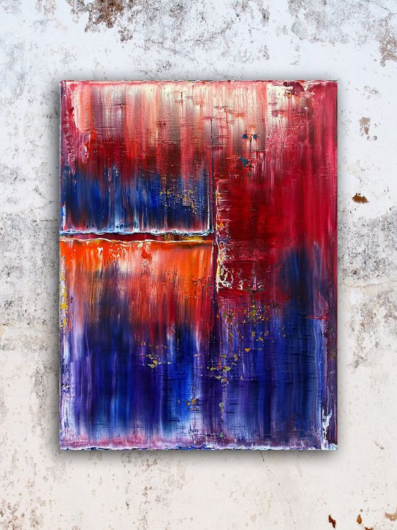 "Melt With Me" - Original PMS Abstract Oil Painting On Canvas - 18" x 24"