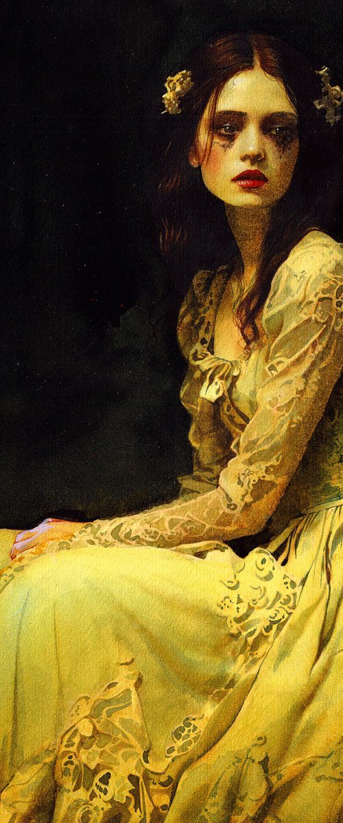 Gotic Girl in a Yellow Dress by REME Jr.
