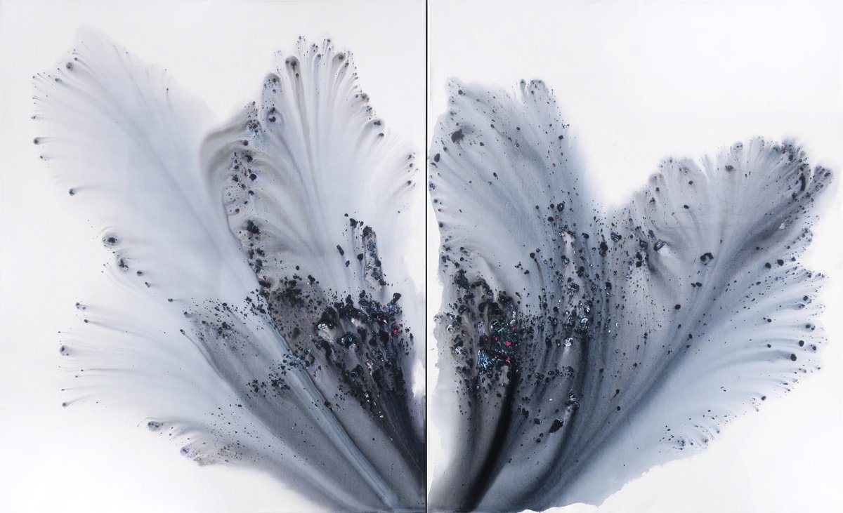 Abstract Acrylic Painting By Muriel Napoli, 79 X 47", Nature 304, Original Artwork