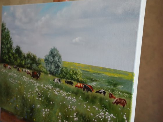 Meadow Landscape with Cattle