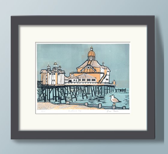 Eastbourne Pier. Limited Edition large linocut No.2