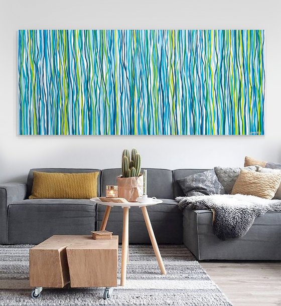 River Current- 200 x 85cm acrylic on canvas