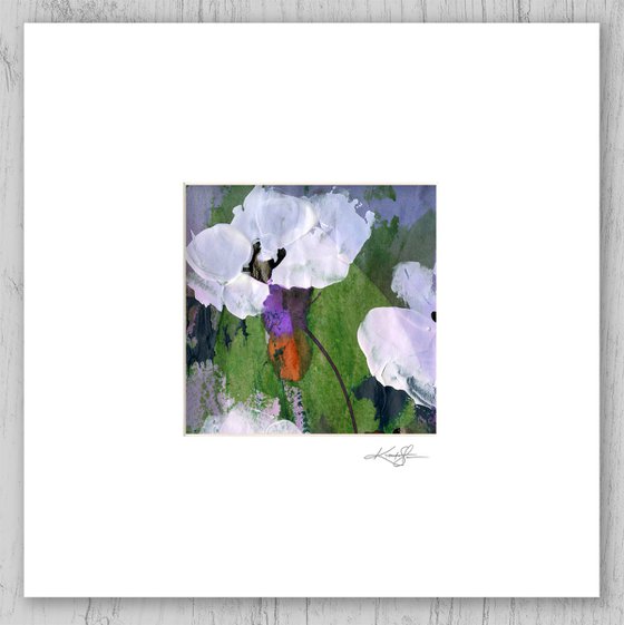 Abstract Floral Collection 7 - 3 Flower Paintings in mats by Kathy Morton Stanion