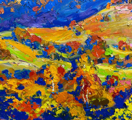 Fires of autumn hills