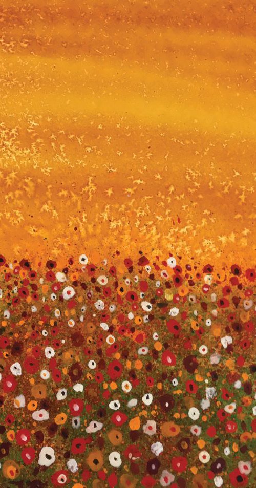 Daisies and Poppies Gold by Simon Beesley