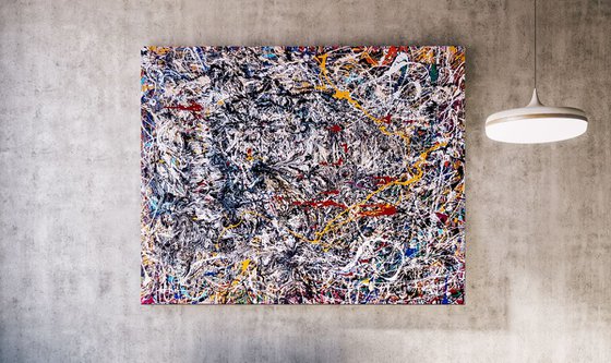 - Apparition - Abstract expressionism JACKSON POLLOCK style enamel on canvas