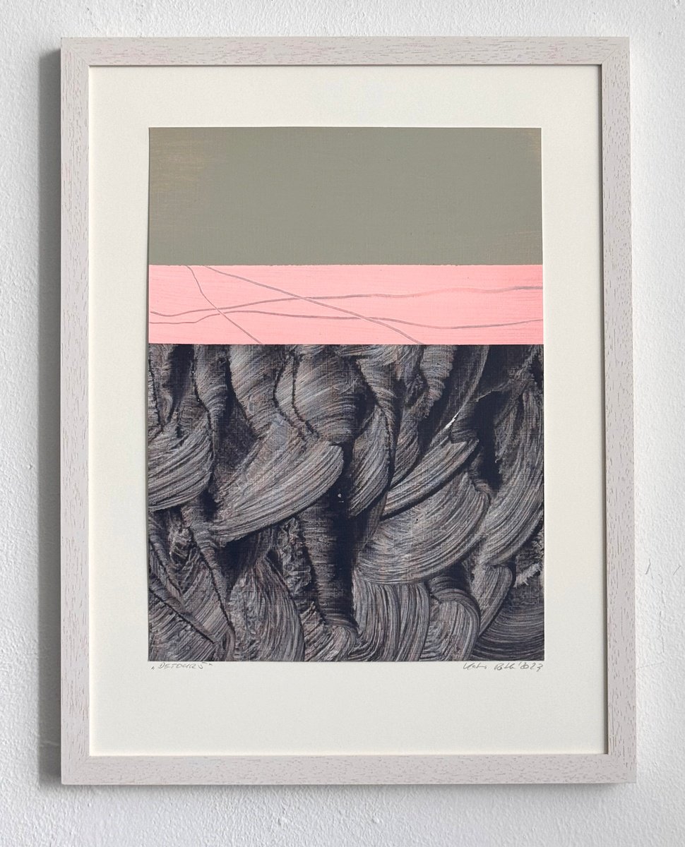 Organic Landscape Acrylic Painting By Katrin Roth, 13 X 17", Detour 5, Original Artwork