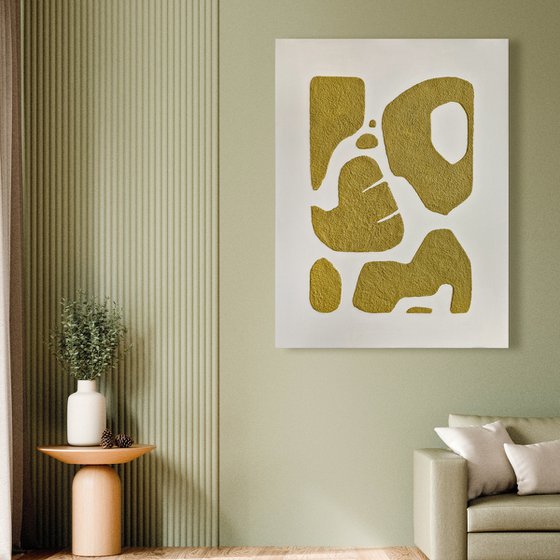 "Bay 6" Tan textured abstract art