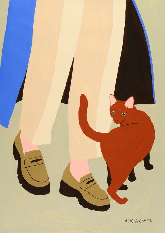 Woman and cat