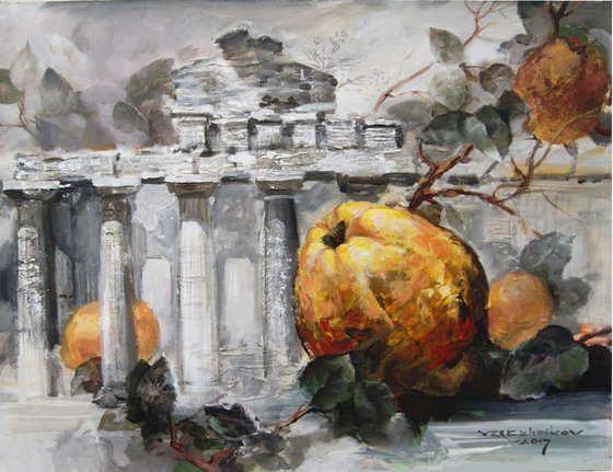 Quince and ancient ruins