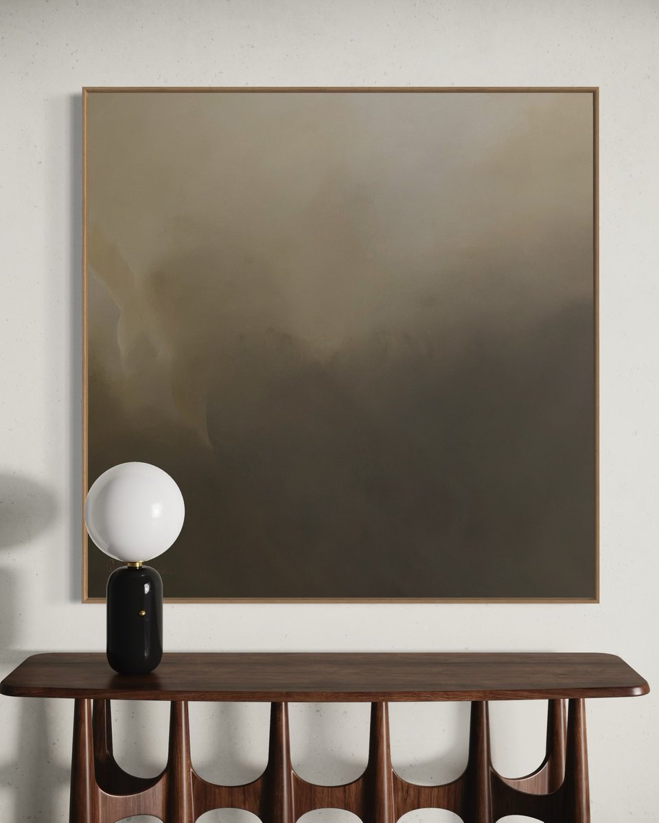 Abstract Acrylic Painting By Gabriela Azar Schreiner, 37 X 37, Sepia Murmur, Original Artwork