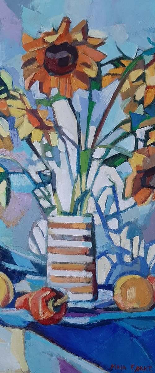Sunflowers in a vase by Maja Đokić Mihajlović