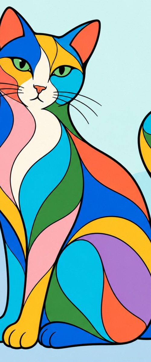 Vibrant Cat #03 by Marina Krylova
