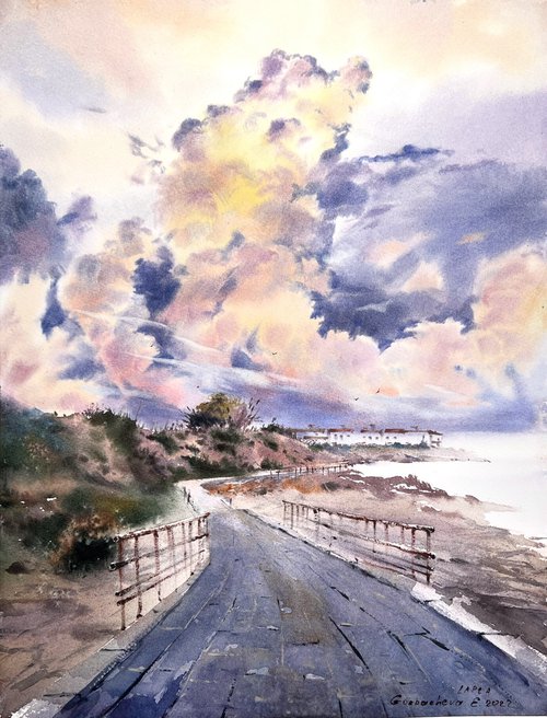 Sea coast of Cyprus Clouds by Eugenia Gorbacheva