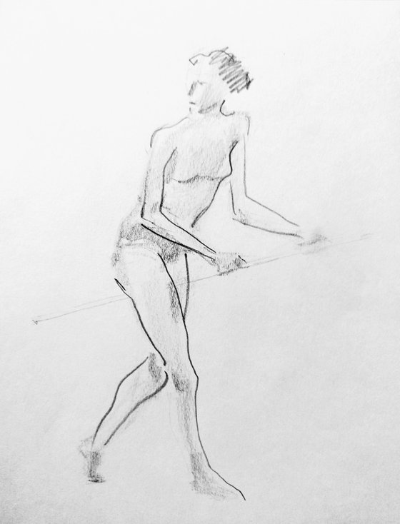 Nude. Original pencil drawing.