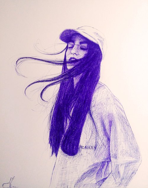 Girl in cap #1 by Valera Hrishanin