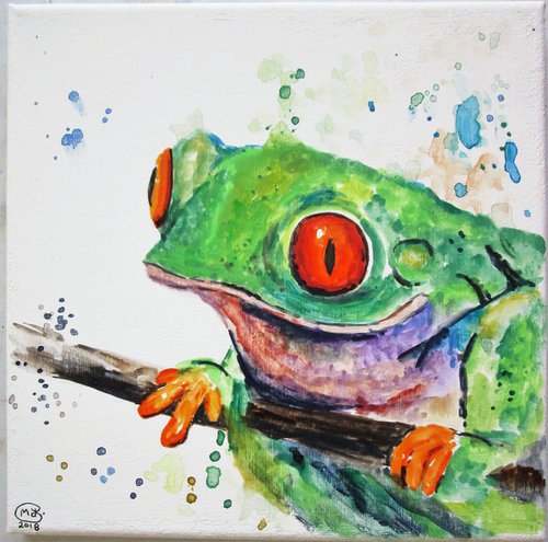 Red Eyed Tree Frog by MARJANSART