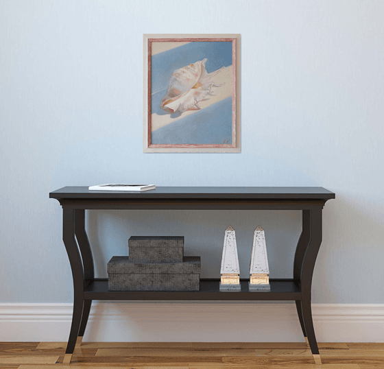 "An attribute of the divine Aphrodite."  still life seashell  liGHt original painting  GIFT (2021)
