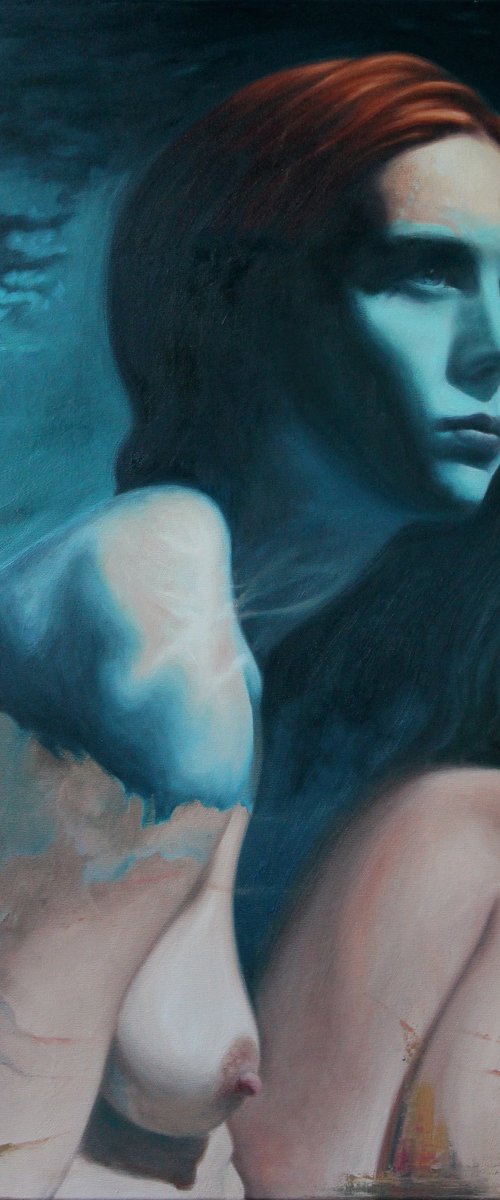 Nude in blue by Ciprian Mihailescu