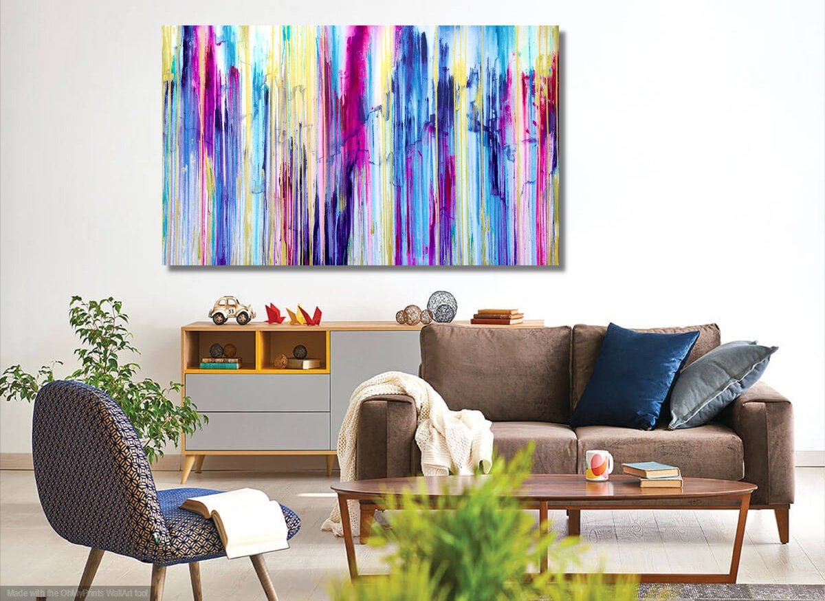 Abstract Acrylic Painting By Carla Sa Fernandes, 59 X 35, The Emotional Creation #326, Original Artwork