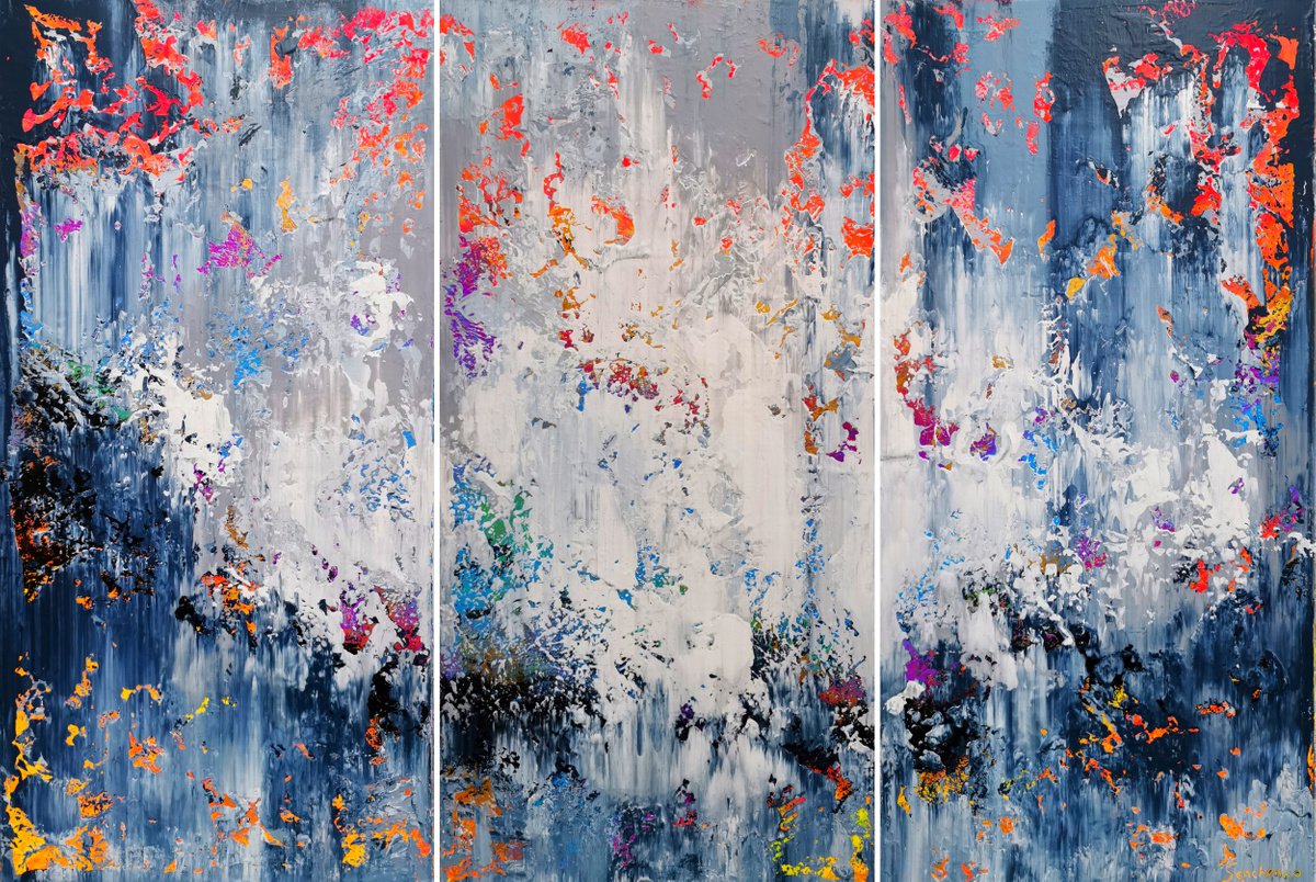 150x100cm. / Abstract triptych / Abstract 1194