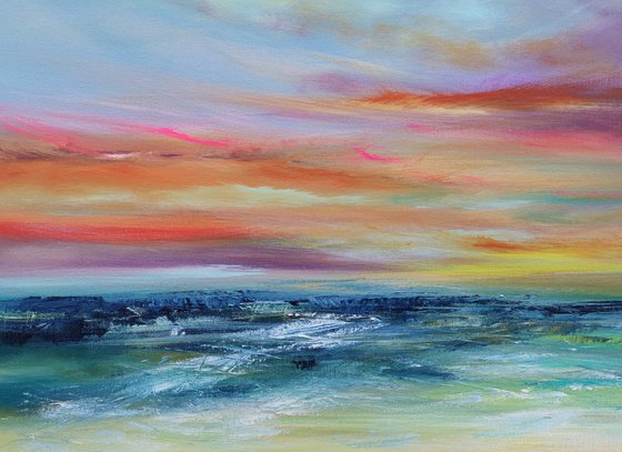 "Life's Blessings" - Cornish Seascape, Art, Skyscape