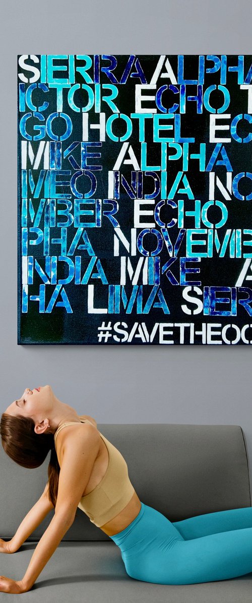 Save our oceans XXL No. 5921 a Typography by Anita Kaufmann