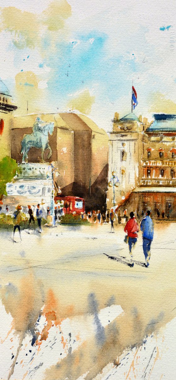 Old Republic square vignete Belgrade 17x36 cm 2020