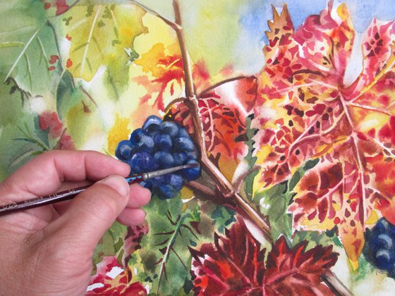 a painting a day #29 "wild grapes"