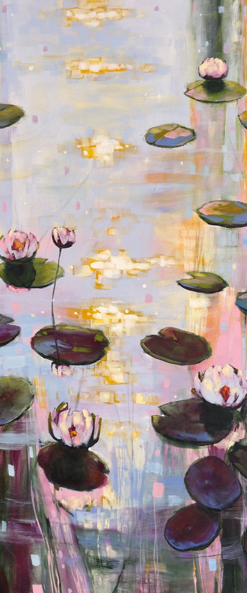 Love The Light With Water Lilies 4 by Sandra Gebhardt-Hoepfner