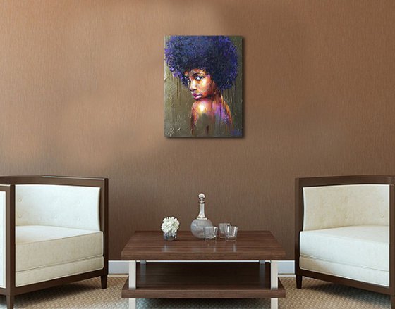 Portrait woman painting Portrait " Princess of Africa "