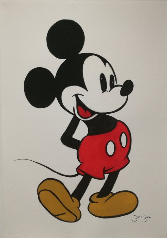Watercolour Mickey Mouse. Free Shipping