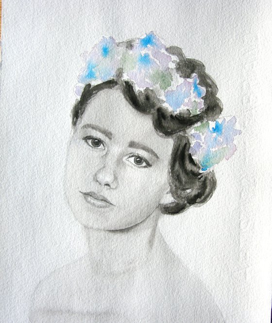 The girl in the blue wreath