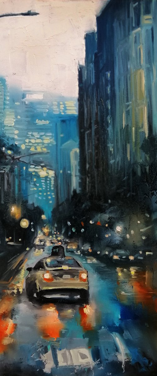 City lights,after rain by Artem Grunyka