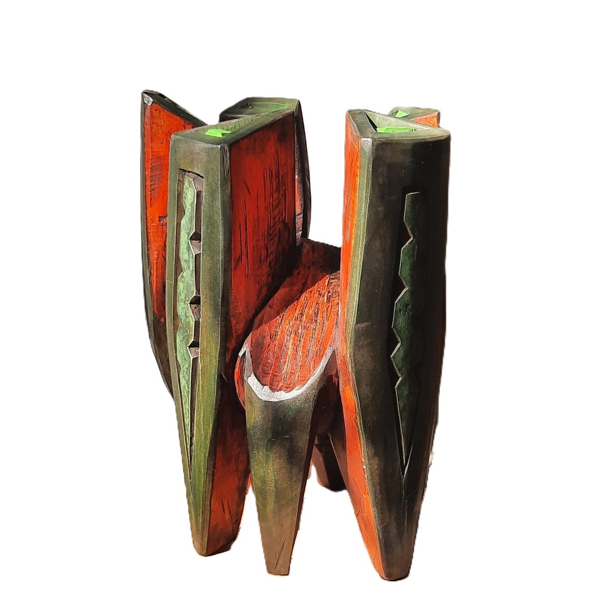 Urban And Pop Abstract Wood Sculpture By George Troyanov, 9 X 12, Fusion, Original Artwork