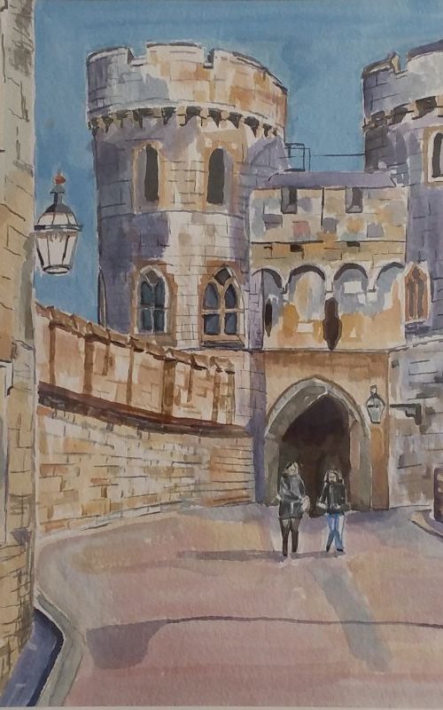 Windsor castle, England, gift, souvenir, watercolor painting by Geeta Yerra